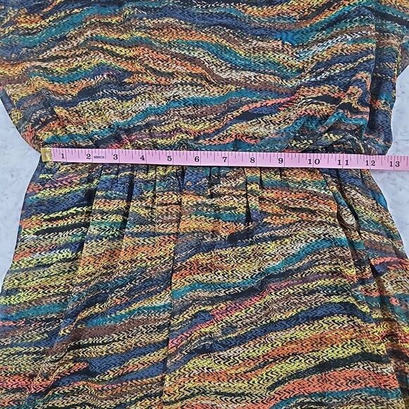 Lush Multicolor Flowy Maxi Dress Womens Medium Hippie Festival Boho Brush Stroke - Picture 4 of 9